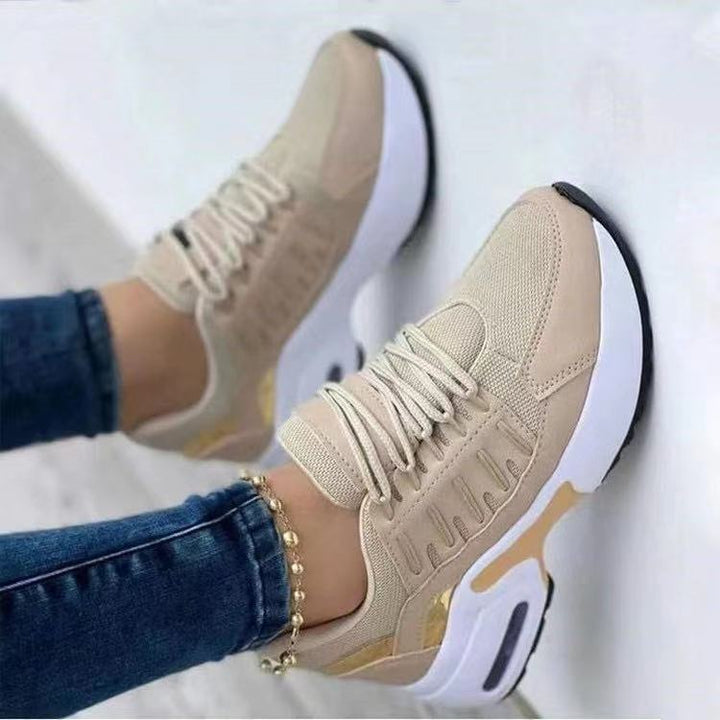Women's sporty platform sneakers with visible air cushion, cushioned comfort insole, and breathable mesh detail Mune Fashion