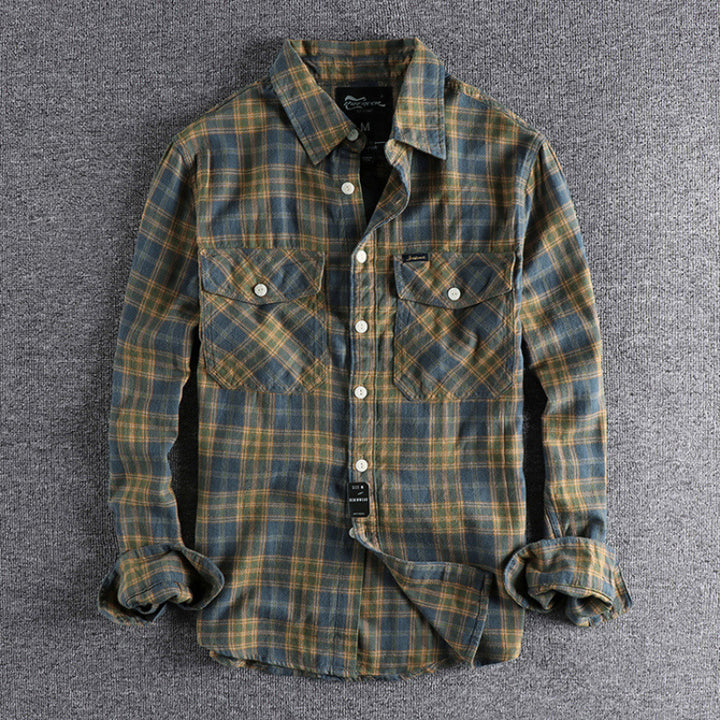 Men's Check Flannel Shirt with Chest Pockets and Casual Relaxed Fit Mune Fashion