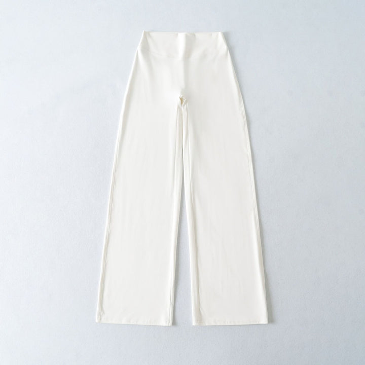 Women's Wide High Waist Lounge Pants made of Stretch Jersey with Flowing Flare Mune Fashion