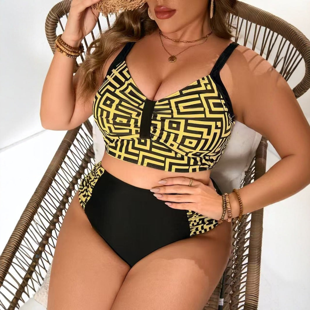 Women's Two-Piece Bikini Set with Modern Geometric Design Mune Fashion
