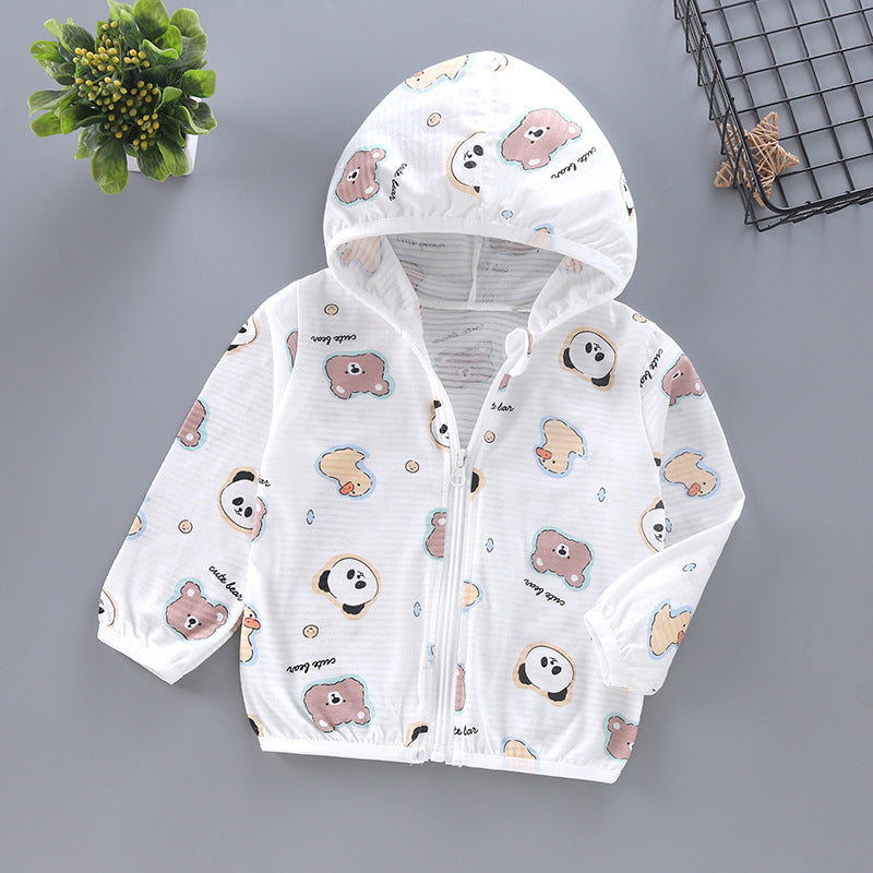 Unisex lightweight hoodie for toddlers with cute animal print and zipper Mune Fashion