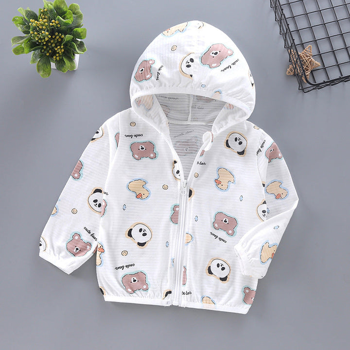 Unisex lightweight hoodie for toddlers with cute animal print and zipper Mune Fashion