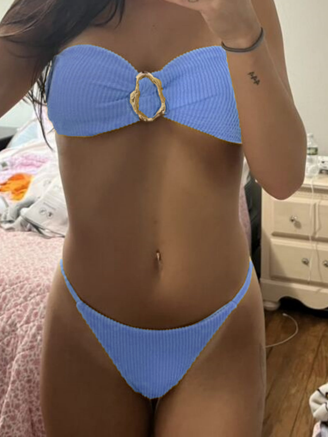 Women Bandeau Bikini with decorative ring detail Mune Fashion