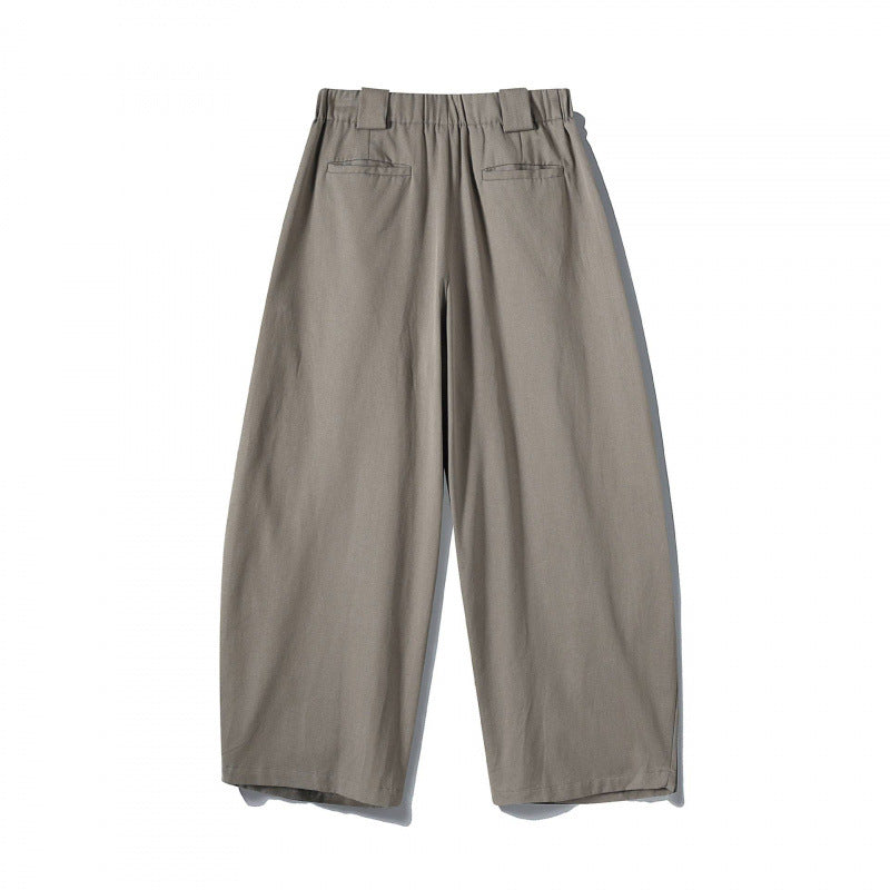 Men's wide-cut pleat-front trousers with cropped leg length Mune Fashion