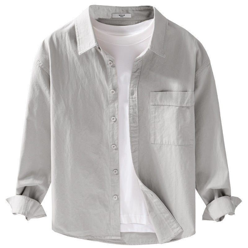 Men's cotton overshirt in relaxed fit with patch chest pocket Mune Fashion