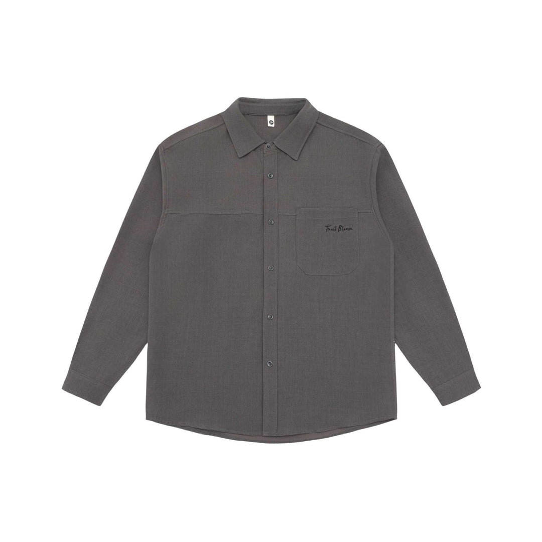 Unisex Lightweight Shirt Jacket in Overshirt Style made of Linen-Cotton Blend with Chest Pocket and Rounded Hem Mune Fashion