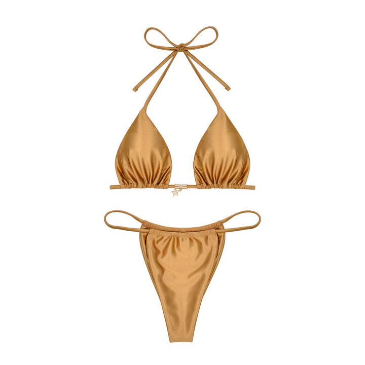 Women Triangle Bikini with glossy material Mune Fashion