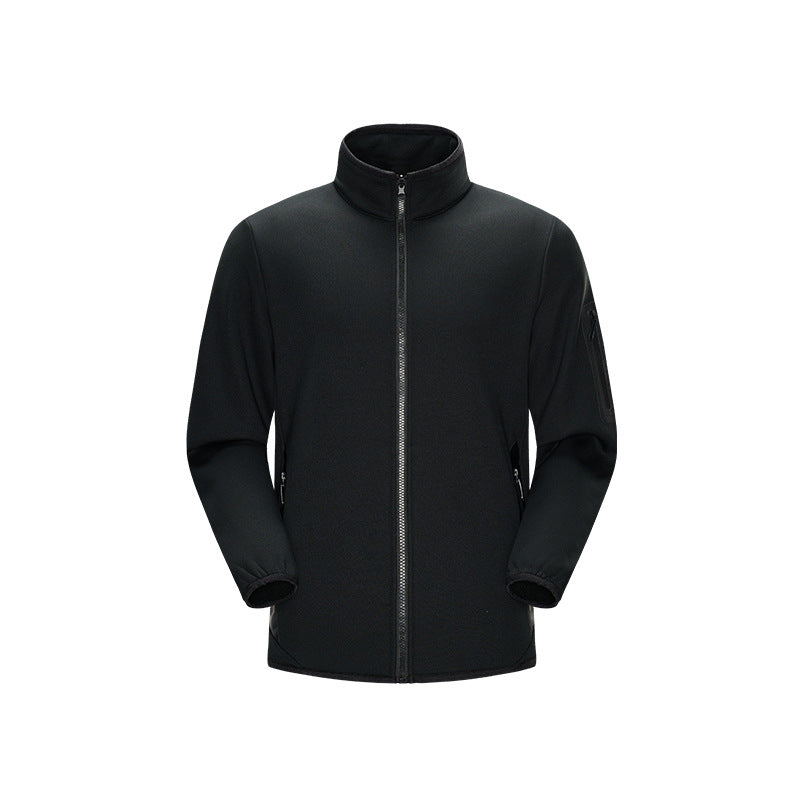 Men's Lightweight Softshell Fleece Jacket with Stand-up Collar, Full Zip and Arm Pocket Mune Fashion