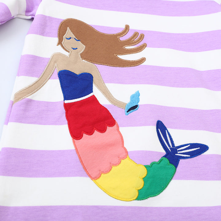 Girl's hooded dress with maritime motif Mune Fashion