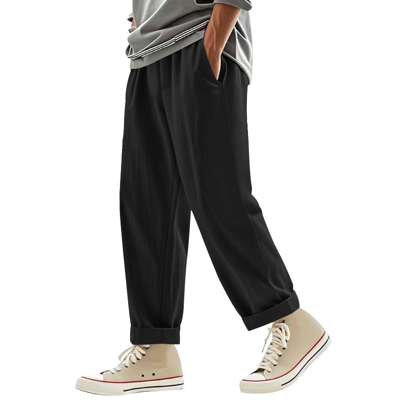 Men's wide pleat chino pants with cuffs, tapered fit and side pockets Mune Fashion