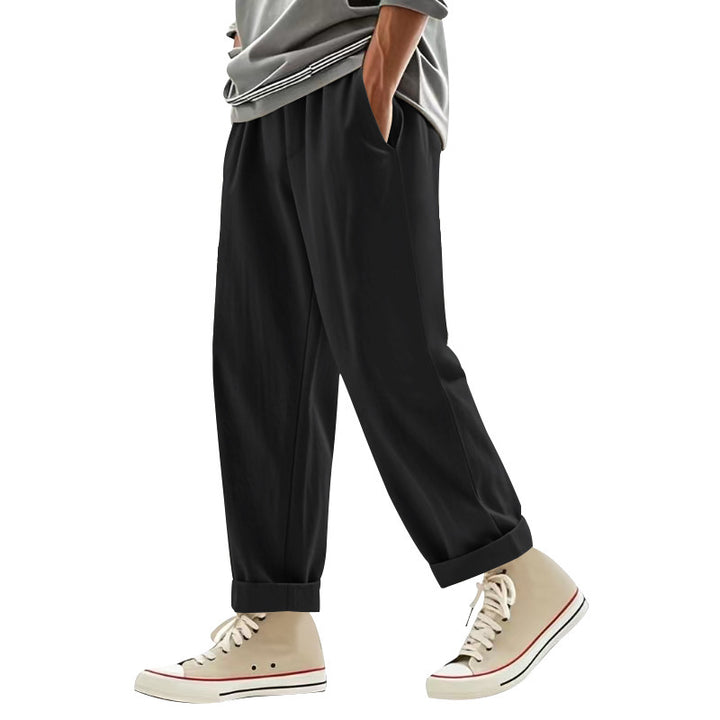 Men's wide pleat chino pants with cuffs, tapered fit and side pockets Mune Fashion