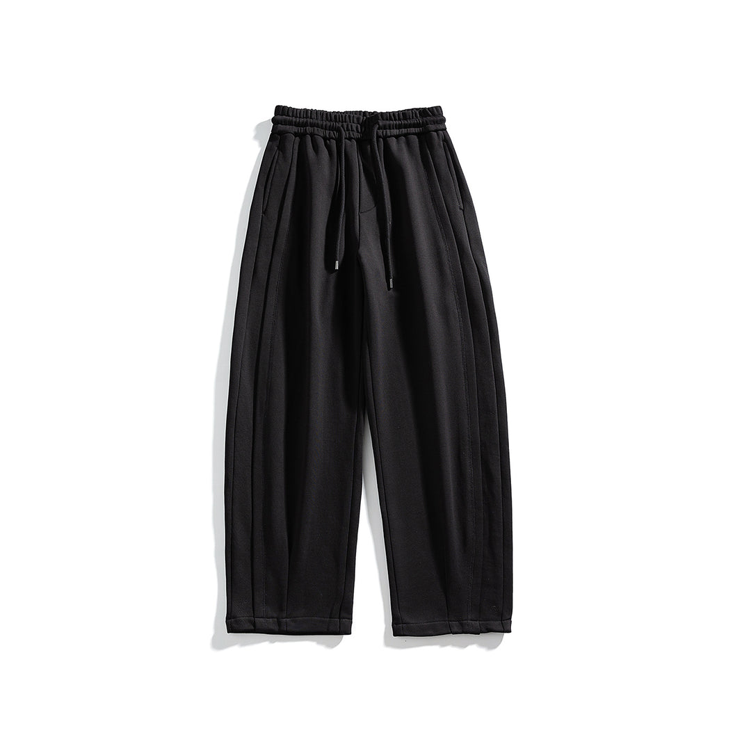 Herren Lässige Jersey-Hose mit Kordelzug, geradem Bein und dekorativen Steppnähten Mune Fashion
