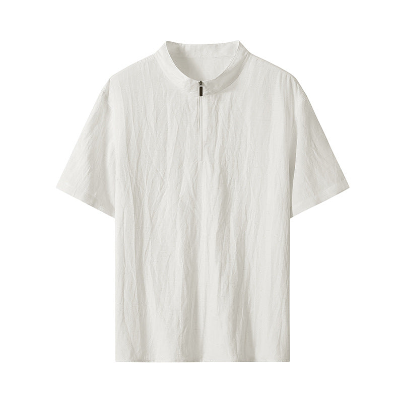 Herren Kurzarm‑Halbzip‑Shirt mit Stehkragen und Relaxed‑Fit Mune Fashion
