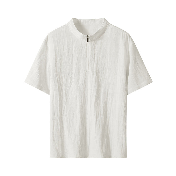 Herren Kurzarm‑Halbzip‑Shirt mit Stehkragen und Relaxed‑Fit Mune Fashion