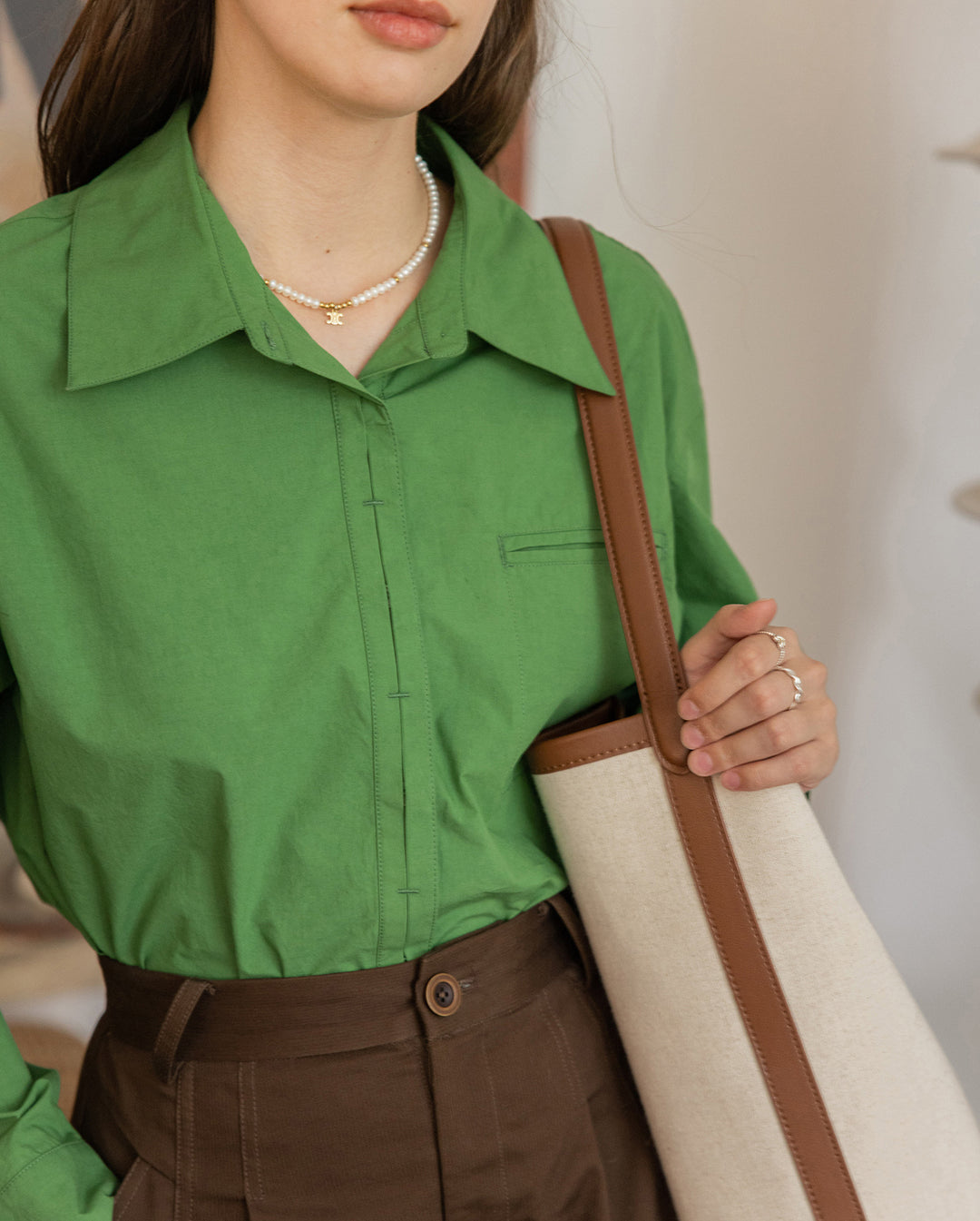 Women's Oversized Shirt Blouse with Chest Pocket Mune Fashion