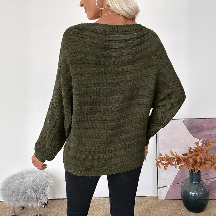 Women Oversized Off-Shoulder Chunky Knit Tunic with Dropped Shoulder and Balloon Sleeves Mune Fashion