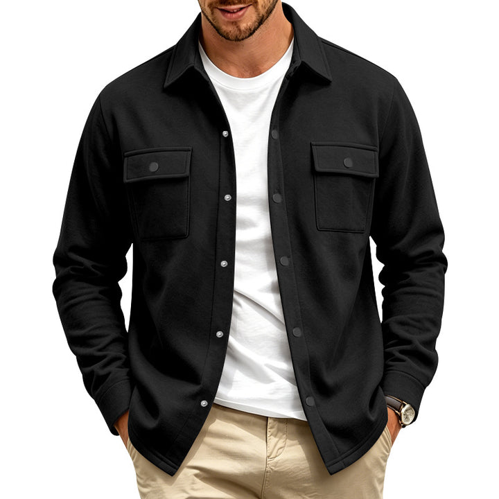 Men's overshirt jacket made of cotton blend with snap buttons and double chest pockets Mune Fashion
