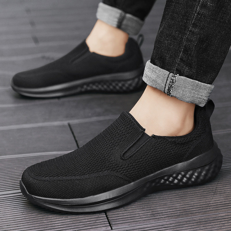 Unisex seamless slip-on sneakers with viscoelastic insole, flexible cushioning sole, and breathable knit upper Mune Fashion
