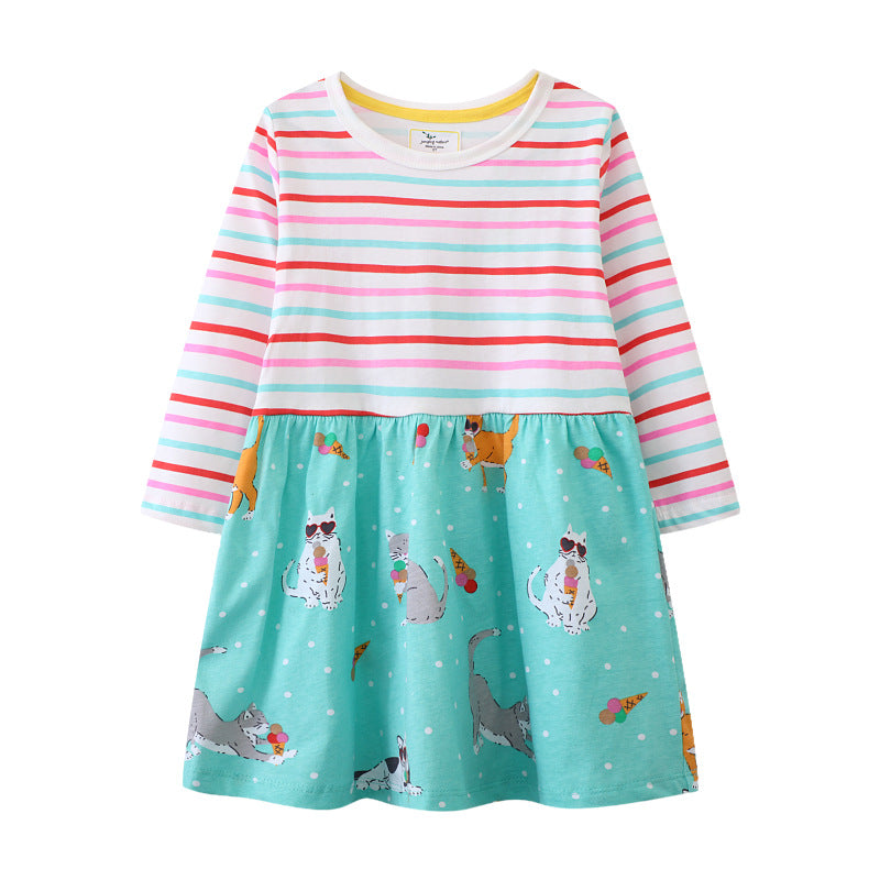 Girls cotton dress with playful animal design Mune Fashion