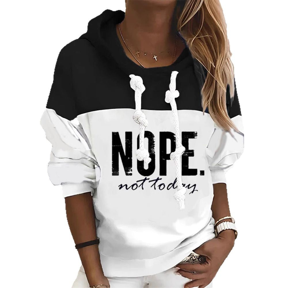 Women's sporty-urban hoodie with statement print, distinctive drawstrings and balloon sleeves Mune Fashion