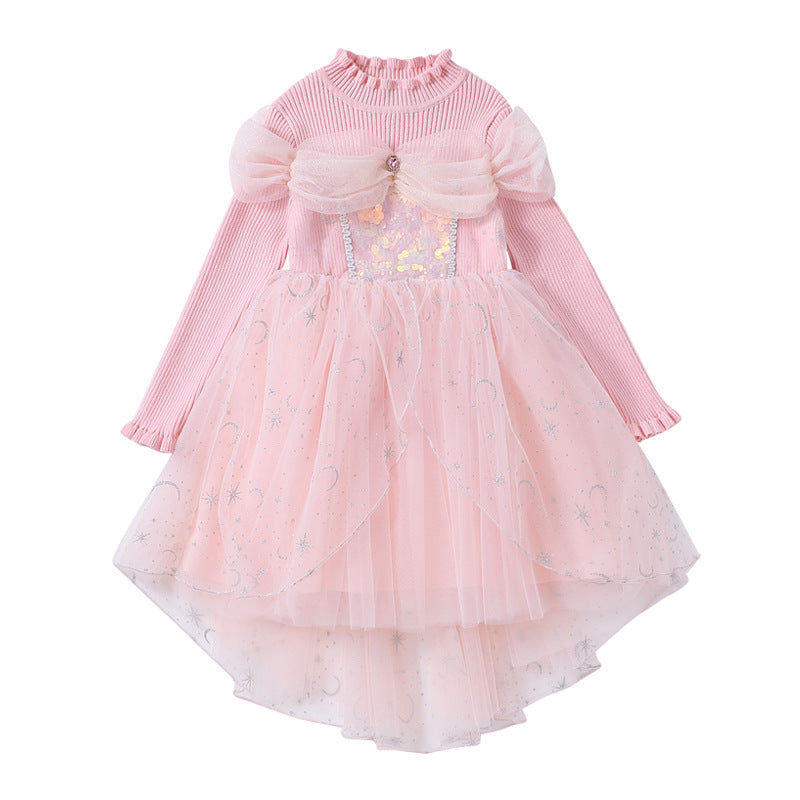 Girls' princess dress with tulle skirt and sparkling details Mune Fashion