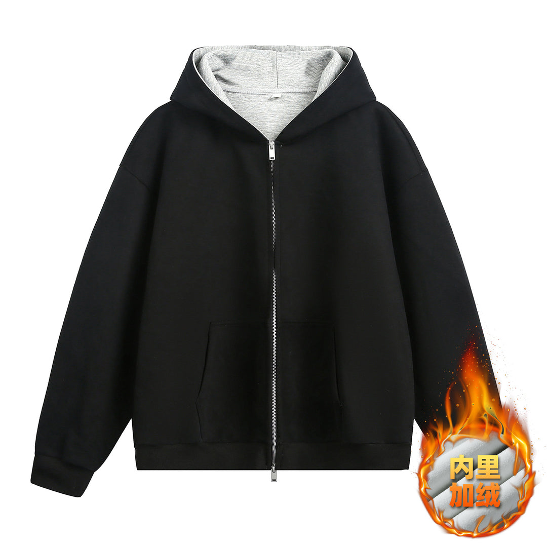 Unisex Oversized Zip Jacket in Boxy Cut with Double-Layer Hood and Kangaroo Pocket Mune Fashion