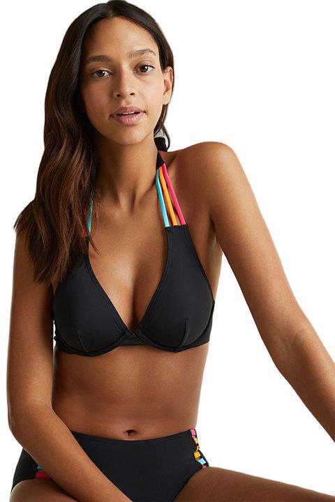 Ladies triangle bikini with colorful adjustable straps Mune Fashion