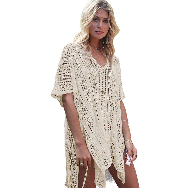 Women's crocheted beach cover-up with fringes Mune Fashion