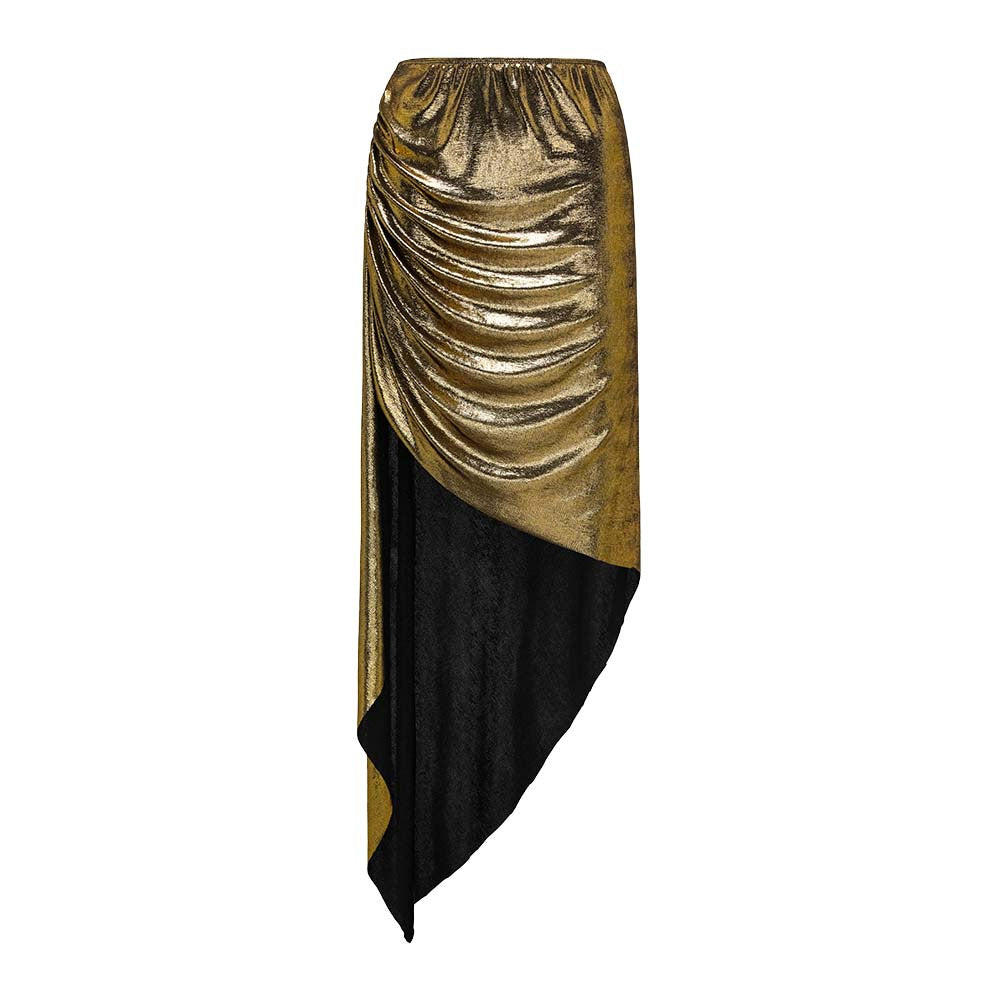 Ladies Luxurious Swimsuit with Off-Shoulder Ruffle Straps and Matching Maxi Skirt Mune Fashion
