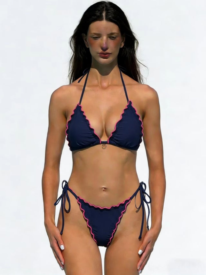 Women's Halter Bikini with Ruffle Details Mune Fashion
