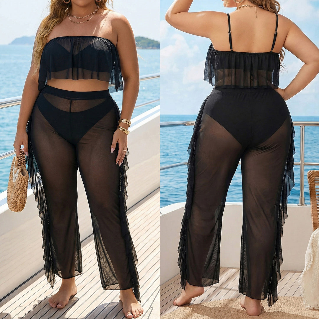 Women elegant beach bikini set with fringed accents Mune Fashion