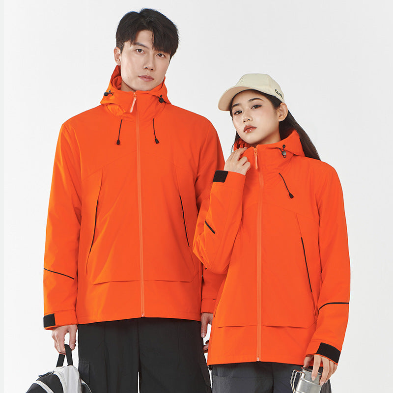 Women's Lightweight Wind and Water Repellent Softshell Trekking Jacket with Adjustable Hood Mune Fashion