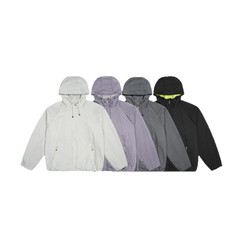 Unisex Lightweight Windbreaker with Adjustable Hood, Packable Nylon Jacket Mune Fashion
