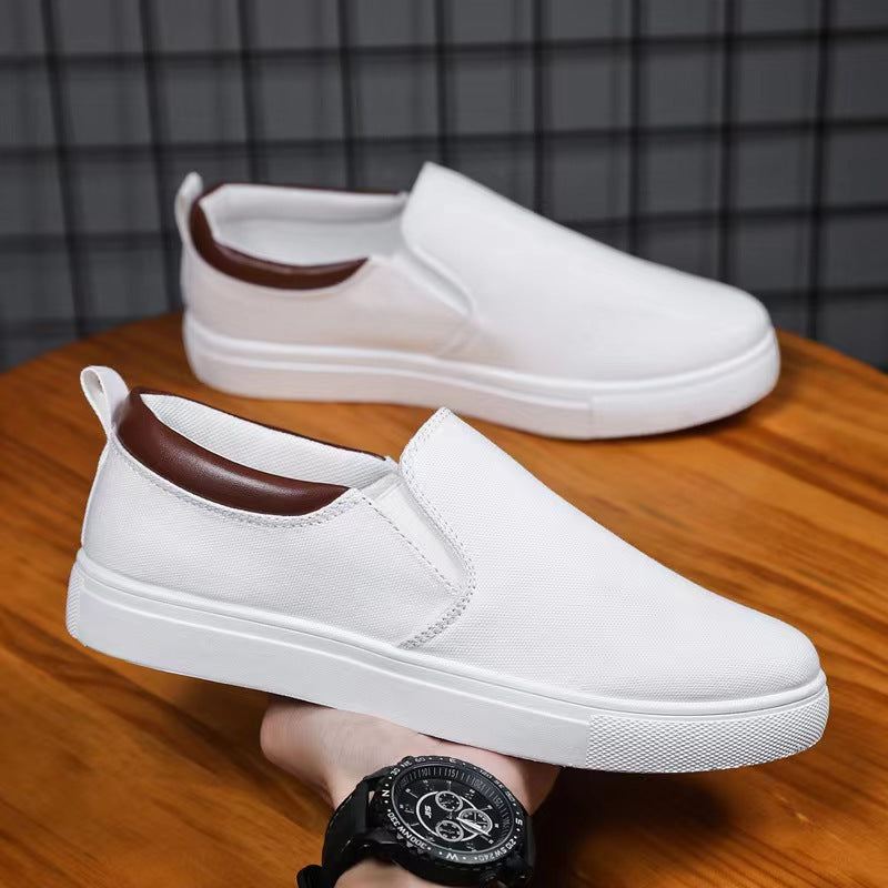 Men's nan Canvas Slip-On Sneaker with elastic inserts, padded heel collar and lightweight EVA sole Mune Fashion