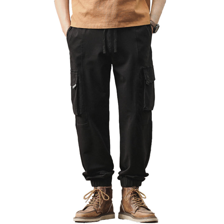 Men's Loose-Fit Cargo Jogging Pants with Elastic Waistband and Multiple Pockets Mune Fashion
