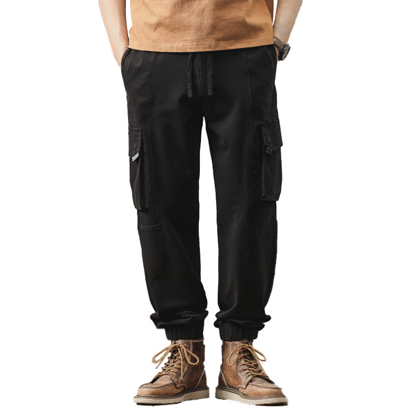 Men's Loose-Fit Cargo Jogging Pants with Elastic Waistband and Multiple Pockets Mune Fashion