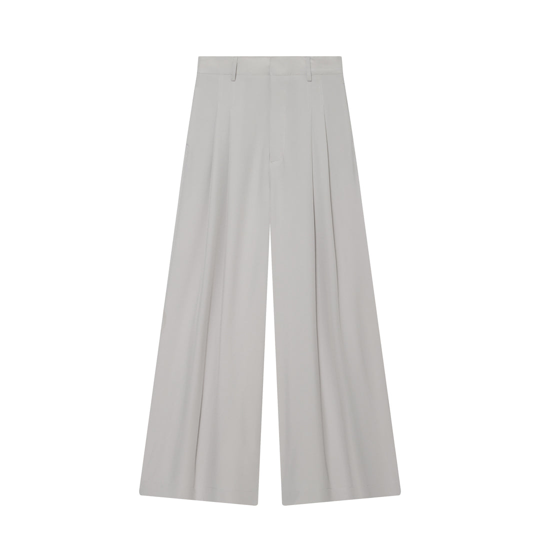 Women's high-waisted wide pleated trousers with wide leg and crease Mune Fashion