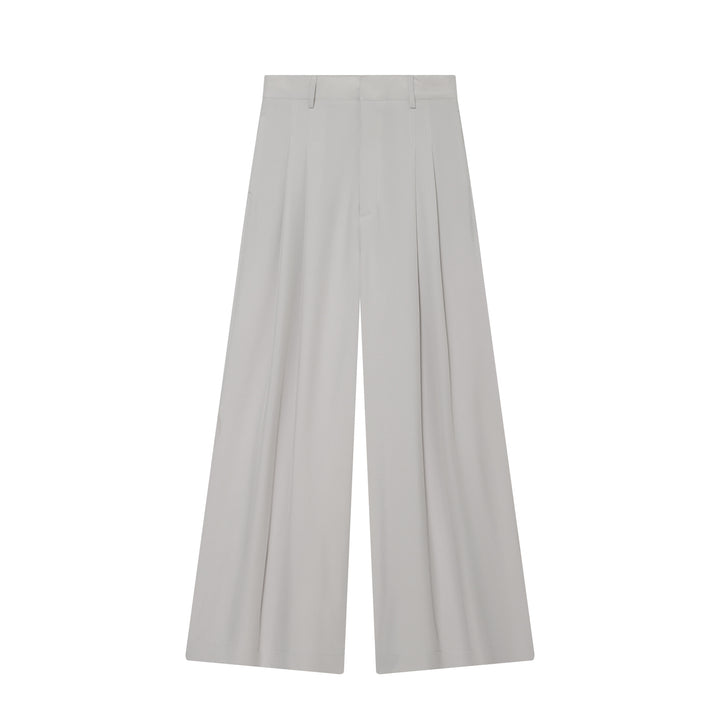 Women's high-waisted wide pleated trousers with wide leg and crease Mune Fashion