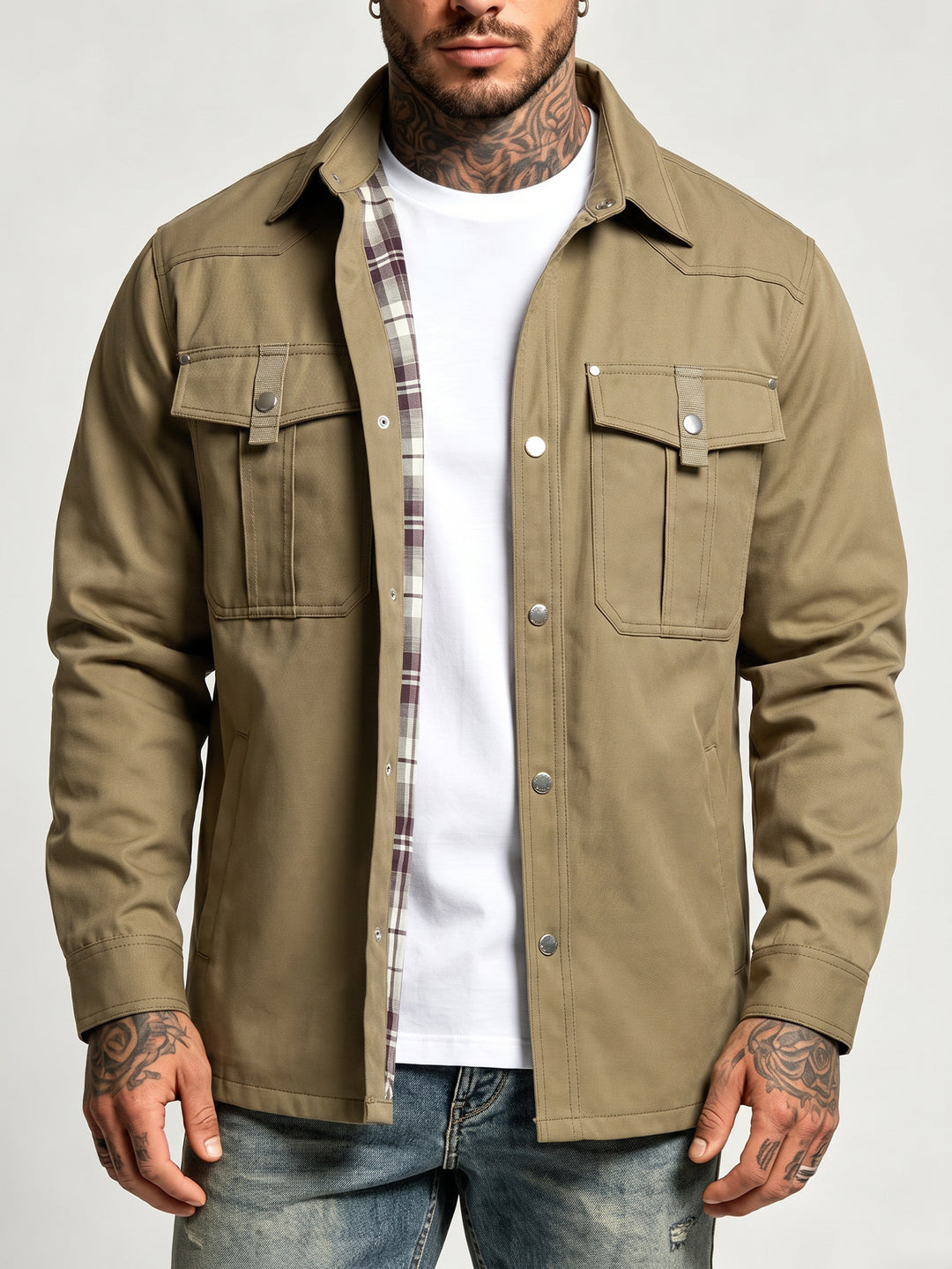 Men's Canvas Shirt Jacket Mune Fashion