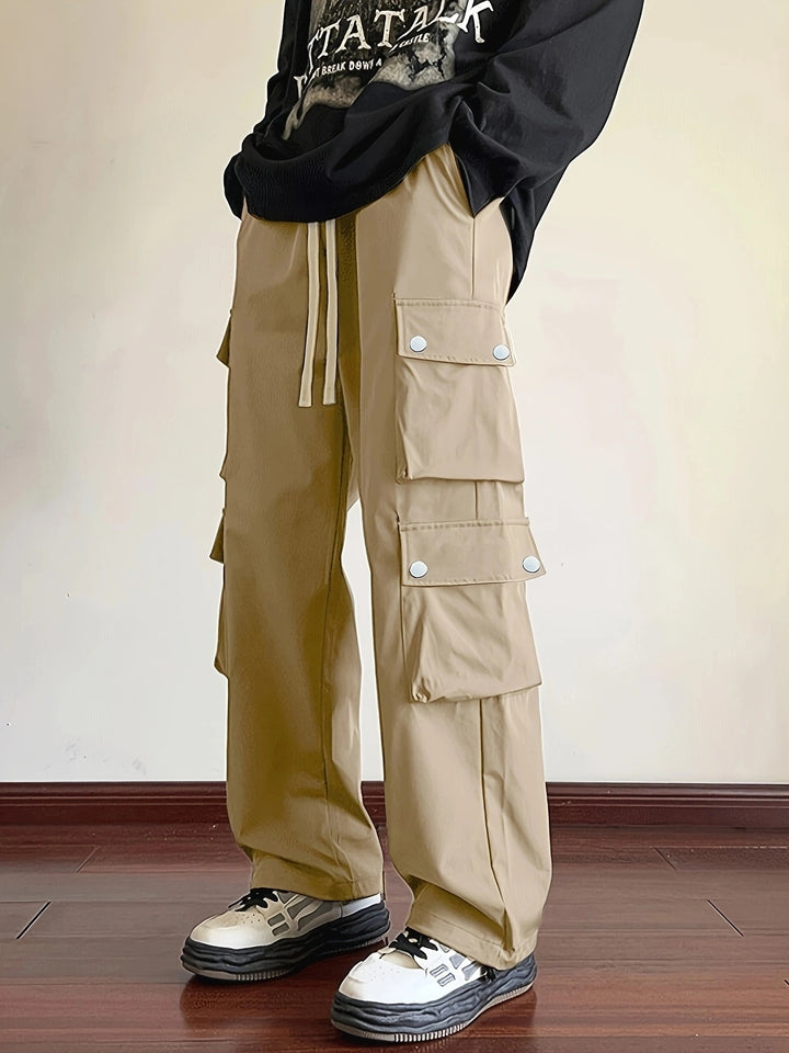Men's Loose Fit Cargo Jogging Pants with Drawstring & Multiple Pockets Mune Fashion