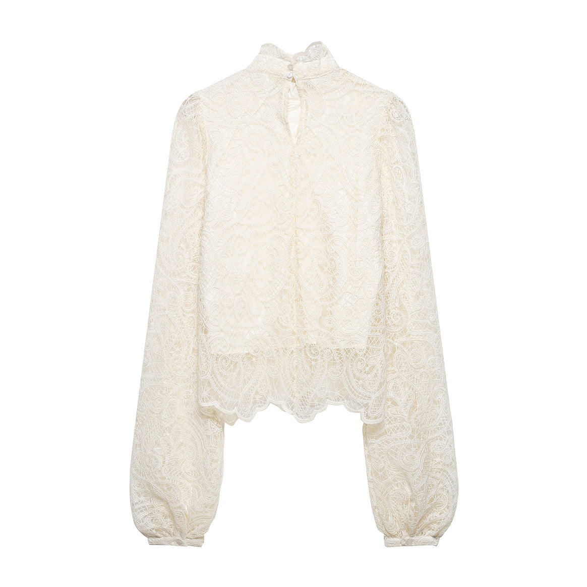 Women's Elegant Lace Mini Dress with Stand Collar and Wide Bell Sleeves Mune Fashion