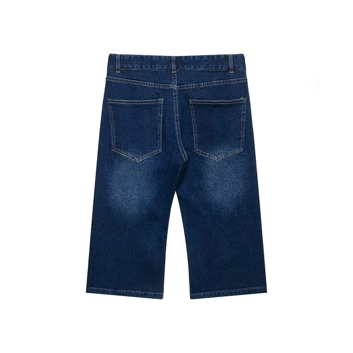 Ladies Wide Cropped Denim Culotte in 5-Pocket Design Mune Fashion