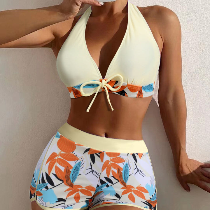 Women's sporty bikini set with adjustable halter top and shorts Mune Fashion