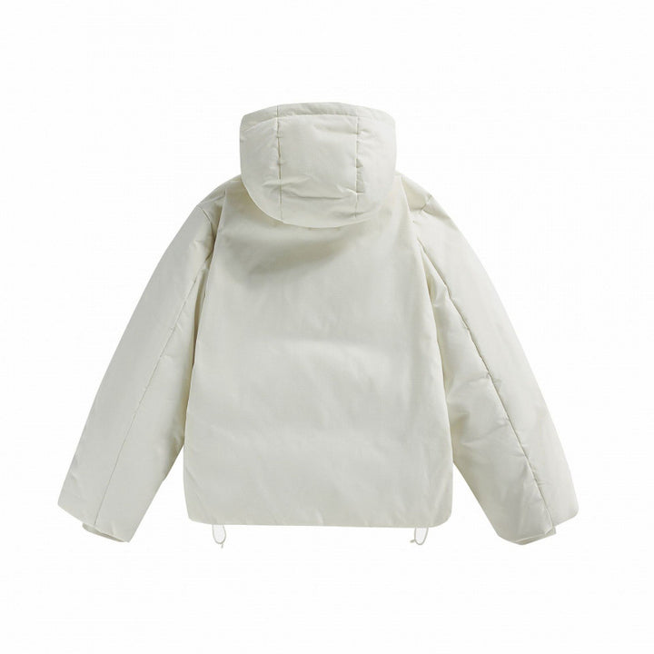 Unisex Short Padded Hooded Transition Jacket in Boxy Cut with High Stand Collar Mune Fashion