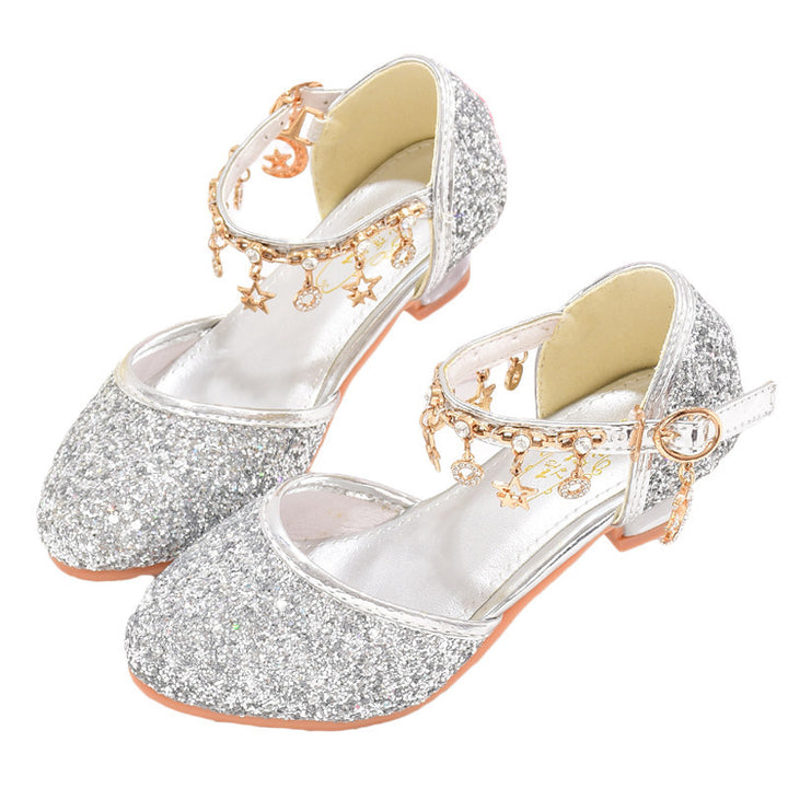 Girl Glittering Ballerinas with Adjustable Strap and Sparkling Charms Mune Fashion