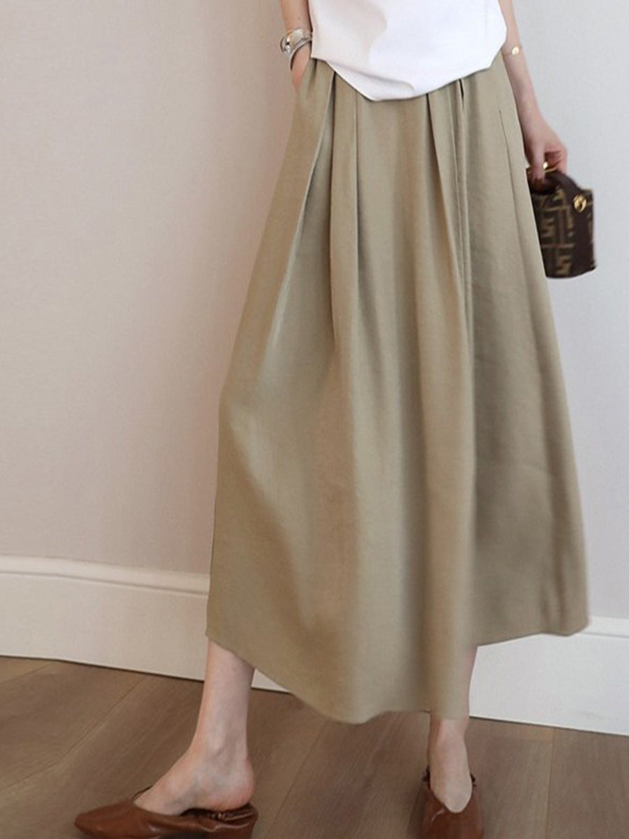 Ladies Elegant Midi Skirt with Flattering Pleats Mune Fashion