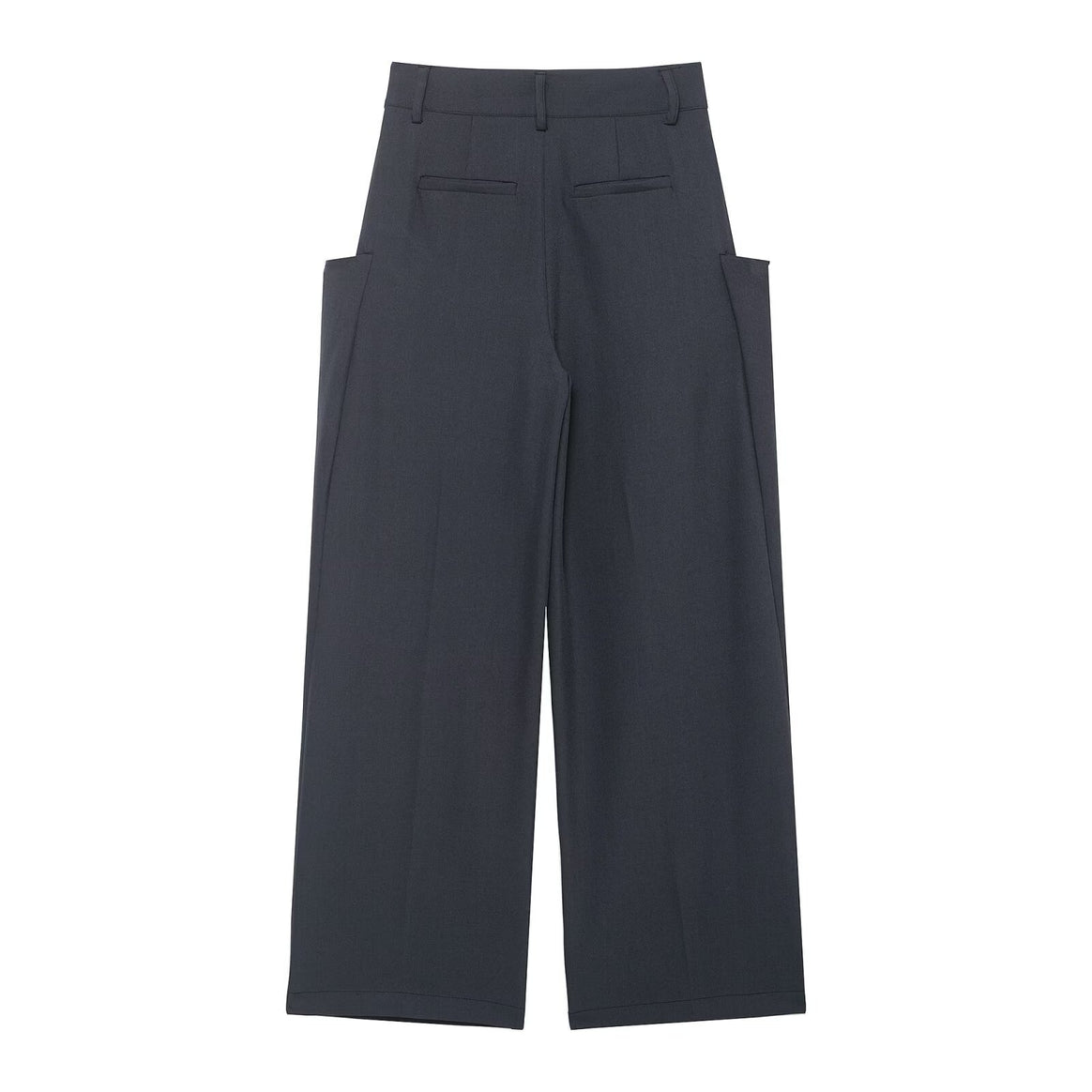 Women Wide Culotte Pants with High Waist and Large Patch Pockets Mune Fashion