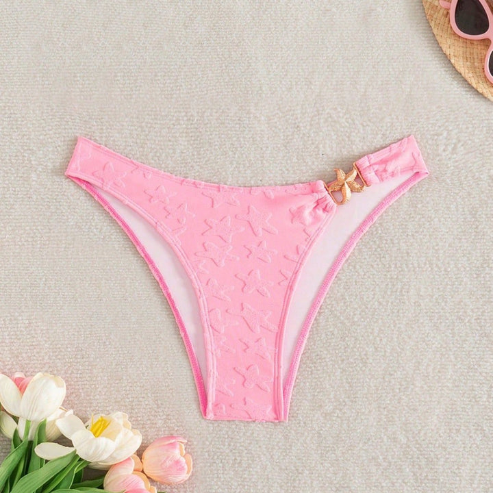Ladies High-Cut Bikini Bottom with Floral Patterns Mune Fashion