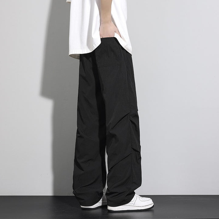 Men's Utility Cargo Lounge Pants with Drawstring Waist, Multiple Pockets & Wide Leg Mune Fashion