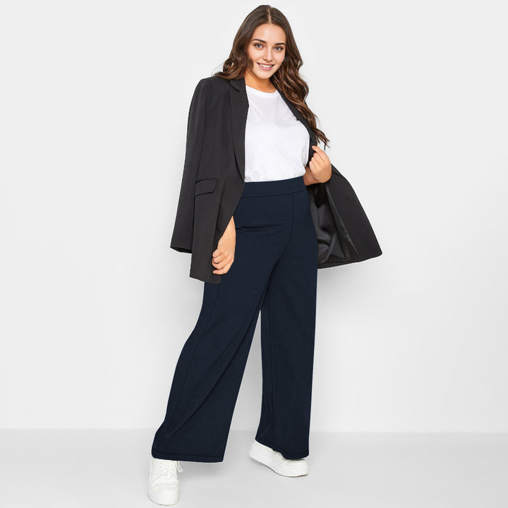 Women High-Waisted Relaxed Culotte Pants with Wide Leg and Side Pockets Mune Fashion